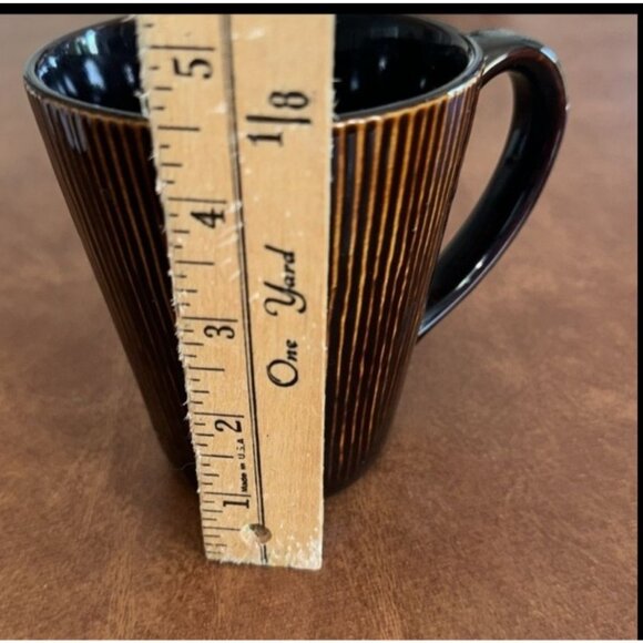 Set Of 3 Ceramic Mugs: Black With Red Dots Black Pinstripe Solid Black - Picture 11 of 11